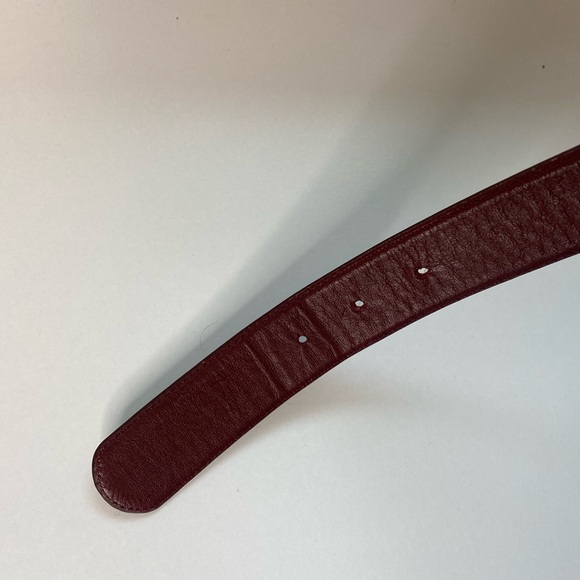 Vintage Christian Dior Burgundy Bordeaux Deep Red 100% AUTHENTIC Leather Belt. - Picture 6 of 10